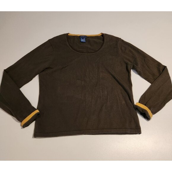Vintage Faconnable Sweater Raglan Brown Crewneck Soft Cashmere Blend Mens Large - Picture 4 of 11